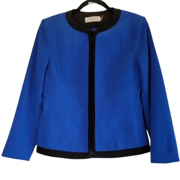 Calvin Klein Jackets & Blazers - CALVIN KLEIN Gorgeous Royal Blue Black Trim Blazer